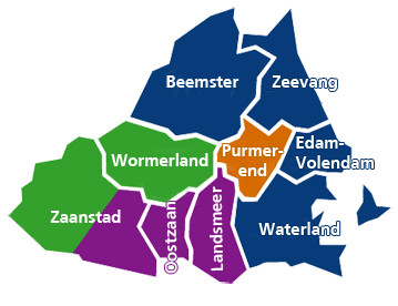 hulp bij huishouden 
Edam-Volendam, Landsmeer, Oostzaan, Purmerend, Waterland, Wormerland en Zaanstad.